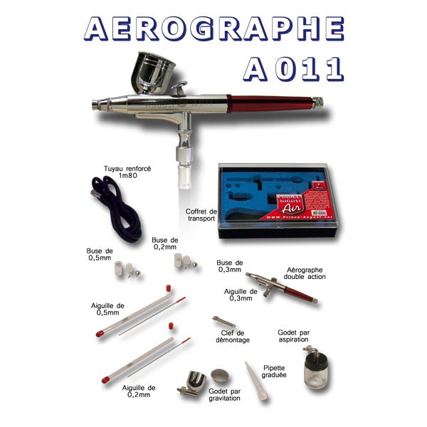 Kit complet 3 Aérographes et Compresseur - Aérographe France